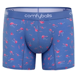 COMFYBALLS Bokserki LONG COTTON blue flamingo
