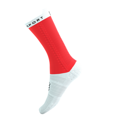 COMPRESSPORT Skarpetki rowerowe PRORACING SOCKS V4 BIKE fluo red/white