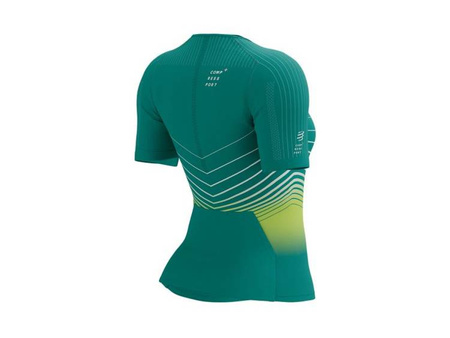 COMPRESSPORT Triathlonowa koszulka kompresyjna damska TRI POSTURAL SS TOP columbia/primerosa