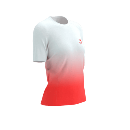 COMPRESSPORT Koszulka biegowa damska PERFORMANCE SS T-SHIRT fluo red/white