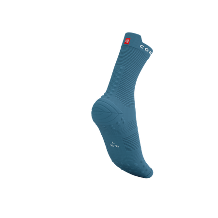 COMPRESSPORT Skarpetki do biegania wysokie PRORACING SOCKS V4 RUN HIGH niagara blue/white