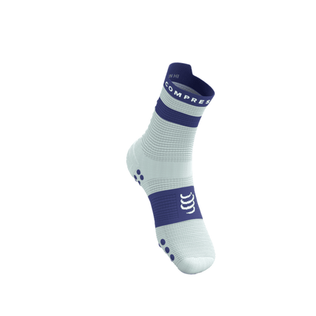 COMPRESSPORT Skarpetki do biegania wysokie PRORACING SOCKS V4 RUN HIGH star white/orient blue