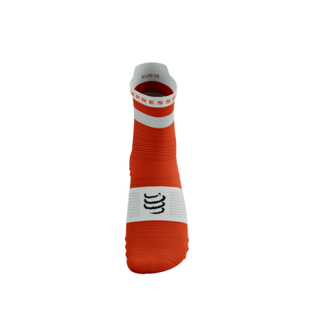 COMPRESSPORT Skarpetki do biegania wysokie PRORACING SOCKS V4 RUN HIGH tigerlily/white