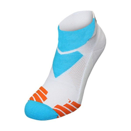 ZEROD Skarpetki do biegania LOW SOCKS white/orange/atoll