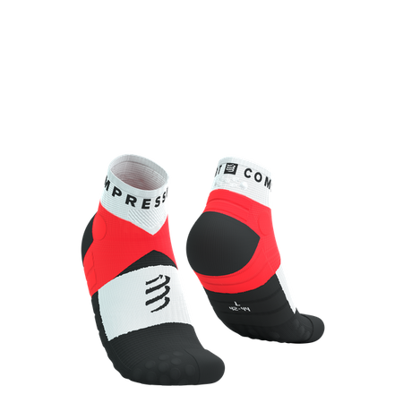 COMPRESSPORT Skarpetki do biegania ULTRA TRAIL LOW SOCKS V2.0 fluo red/white