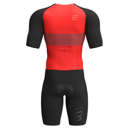 COMPRESSPORT Strój triathlonowy męski AERO SS TRISUIT black/red