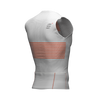 COMPRESSPORT Triathlonowa koszulka kompresyjna TRI POSTURAL TANK TOP biało-pomarańczowa