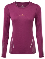 RONHILL Koszulka do biegania męska z długim rękawem TECH REFLECT L/S TEE blackcurrant/reflect