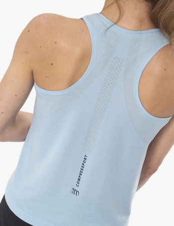 COMPRESSPORT Koszulka biegowa damska PERFORMANCE SINGLET cashmere blue