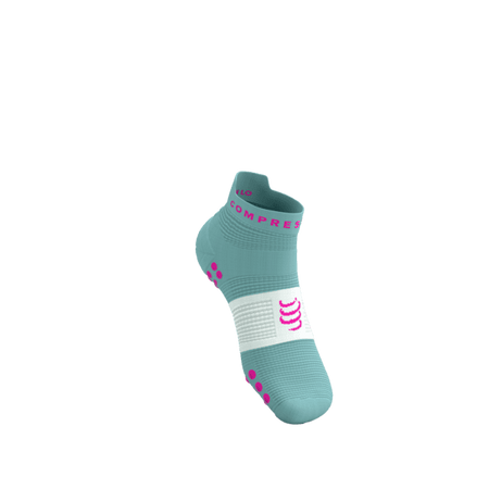 COMPRESSPORT Skarpetki do biegania krótkie PRORACING SOCKS V4 RUN LOW ether/neon pink