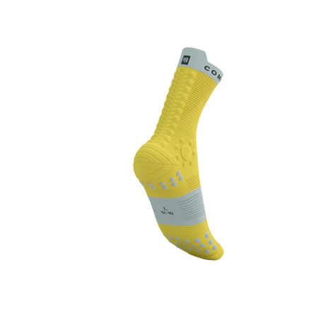 COMPRESSPORT Skarpetki do biegania trailowe PRORACING SOCKS V4 TRAIL maize/dawn blue