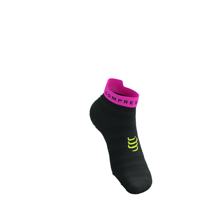 COMPRESSPORT Skarpetki do biegania PRORACING SOCKS V4 ULTRALIGHT RUN LOW black/safe yellow/neo pink