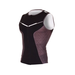 ZEROD Koszulka triathlonowa męska RACER SINGLET czarno-szara
