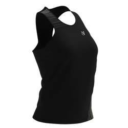 COMPRESSPORT Koszulka biegowa damska  PERFORMANCE SINGLET czarno-zielona