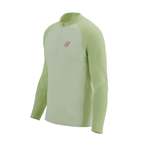 COMPRESSPORT Koszulka biegowa męska TRAIL HZ LS T-SHIRT sugar/shadow lime