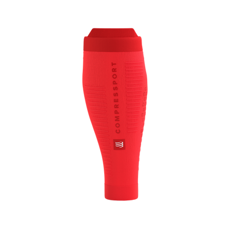 COMPRESSPORT Opaski kompresyjne na łydki R2V3 fluo red/white reflect