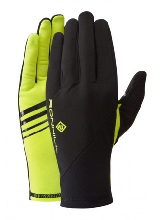 RONHILL Rękawiczki do biegania WIND-BLOCK GLOVE black/fluo yellow