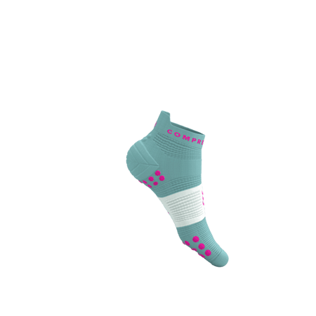 COMPRESSPORT Skarpetki do biegania krótkie PRORACING SOCKS V4 RUN LOW ether/neon pink