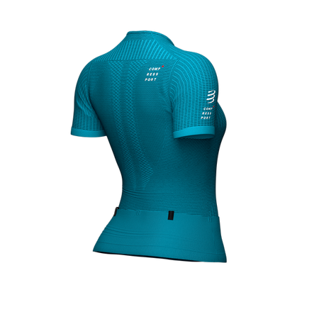 COMPRESSPORT Koszulka kompresyjna do biegania damska TRAIL POSTURAL SS TOP turkusowa