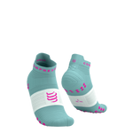 COMPRESSPORT Skarpetki do biegania krótkie PRORACING SOCKS V4 RUN LOW ether/neon pink