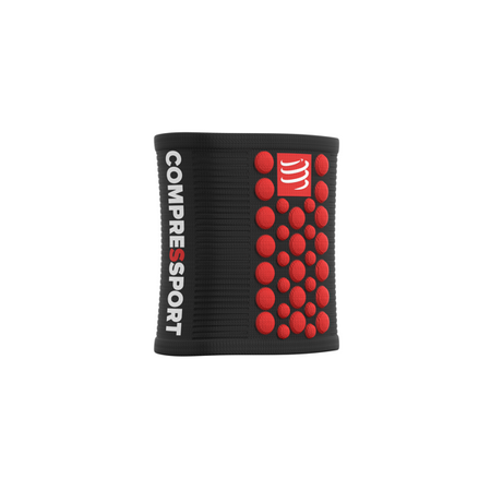 COMPRESSPORT Frotka na nadgarstek SWEATBAND 3D.DOTS black/red