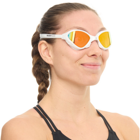 BUDDYSWIM Okulary do pływania OZEANX white/orange mirror