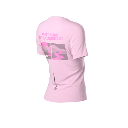 COMPRESSPORT Koszulka biegowa damska z krótkim rękawem TRAINING T-SHIRT UTMB 2025 roseate