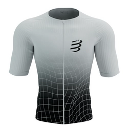 COMPRESSPORT Triathlonowa koszulka kompresyjna TRI POSTURAL AERO SS TOP black/white print