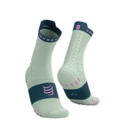 COMPRESSPORT Skarpetki do biegania trailowe PRORACING SOCKS V4 TRAIL aqua/stargazer/cyclamen
