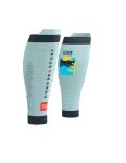 COMPRESSPORT Opaski kompresyjne na łydki R2V3 UTMB 2025 ice flow blue