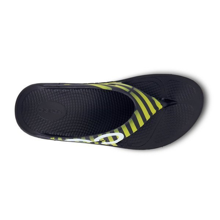 OOFOS Klapki regeneracyjne OOriginal Sport Black Yellow Stripes