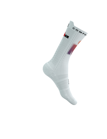 COMPRESSPORT Skarpetki rowerowe PRORACING SOCKS V4 BIKE IRONMAN 2025 white/sunset