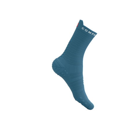 COMPRESSPORT Skarpetki do biegania wysokie PRORACING SOCKS V4 RUN HIGH niagara blue/white