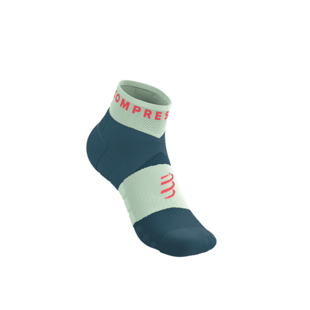 COMPRESSPORT Skarpetki do biegania ULTRA TRAIL LOW SOCKS V2.0 stargazer/aqua/fluo red