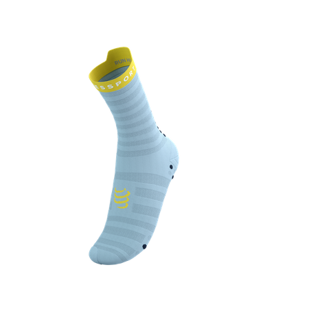 COMPRESSPORT Skarpetki do biegania PRORACING SOCKS V4 ULTRALIGHT RUN HIGH cashmere blue/maize