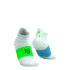COMPRESSPORT Skarpetki do biegania PRORACING SOCKS V4 ULTRALIGHT RUN LOW white/norse blue/neon green