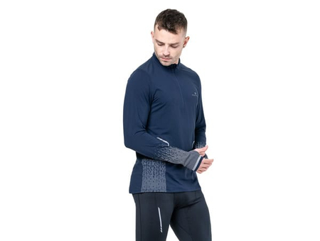 RONHILL Bluza biegowa męska TECH REFLECT 1/2 ZIP dark navy/reflect