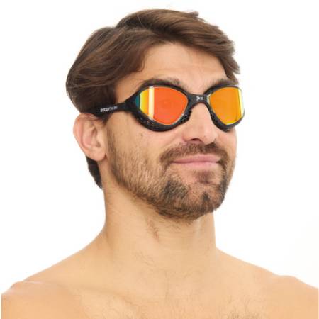 BUDDYSWIM Okulary do pływania OZEANX black/orange mirror