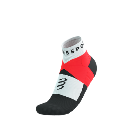 COMPRESSPORT Skarpetki do biegania ULTRA TRAIL LOW SOCKS V2.0 fluo red/white