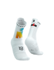 COMPRESSPORT Skarpetki do biegania wysokie PRORACING SOCKS V4 RUN HIGH IRONMAN 2025 white/sunrise