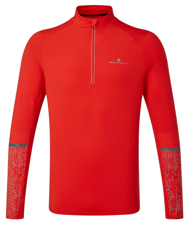 RONHILL Bluza biegowa męska LIFE NIGHTRUNNER 1/2 ZIP czerwona