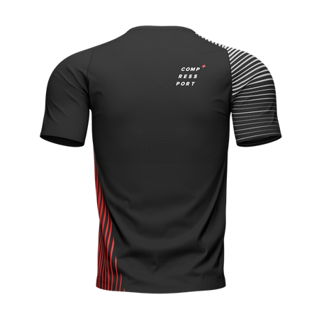 COMPRESSPORT Koszulka biegowa PERFORMANCE SS T-SHIRT czarno-czerwona