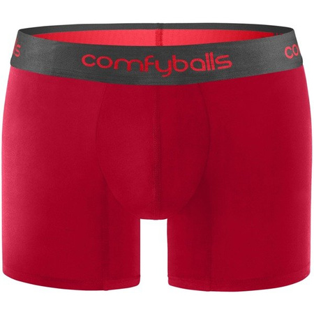 COMFYBALLS Bokserki LONG COTTON czerwono-szare