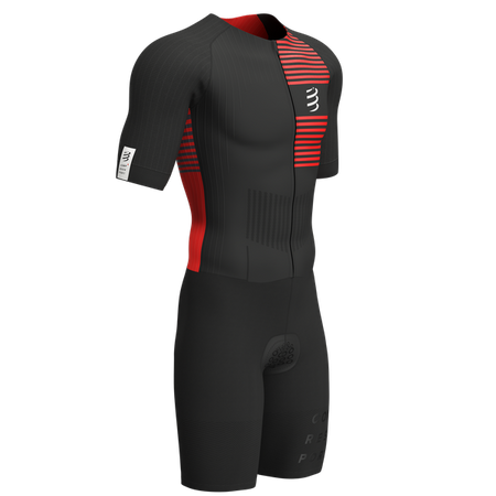 COMPRESSPORT Strój triathlonowy męski AERO SS TRISUIT black/red