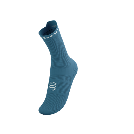 COMPRESSPORT Skarpetki do biegania wysokie PRORACING SOCKS V4 RUN HIGH niagara blue/white