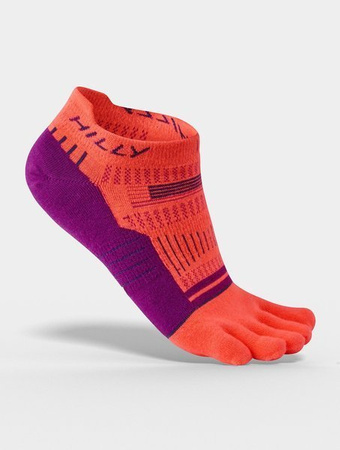 HILLY Skarpetki do biegania z palcami TOE SOCKLET hot coral/grape juice/charcoal