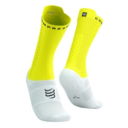 COMPRESSPORT Skarpetki rowerowe PRORACING SOCKS V4 BIKE white/safe yellow
