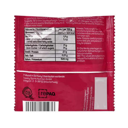 SQUEEZY Energetyczne kulki mocy ENERGY BALLS 50 g daktyle/kokos