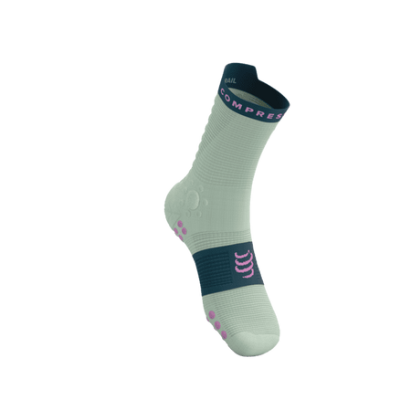 COMPRESSPORT Skarpetki do biegania trailowe PRORACING SOCKS V4 TRAIL aqua/stargazer/cyclamen