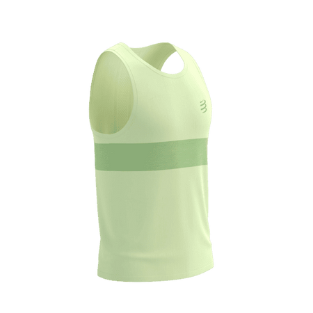 COMPRESSPORT Koszulka biegowa PERFORMANCE SINGLET cream/neon green
